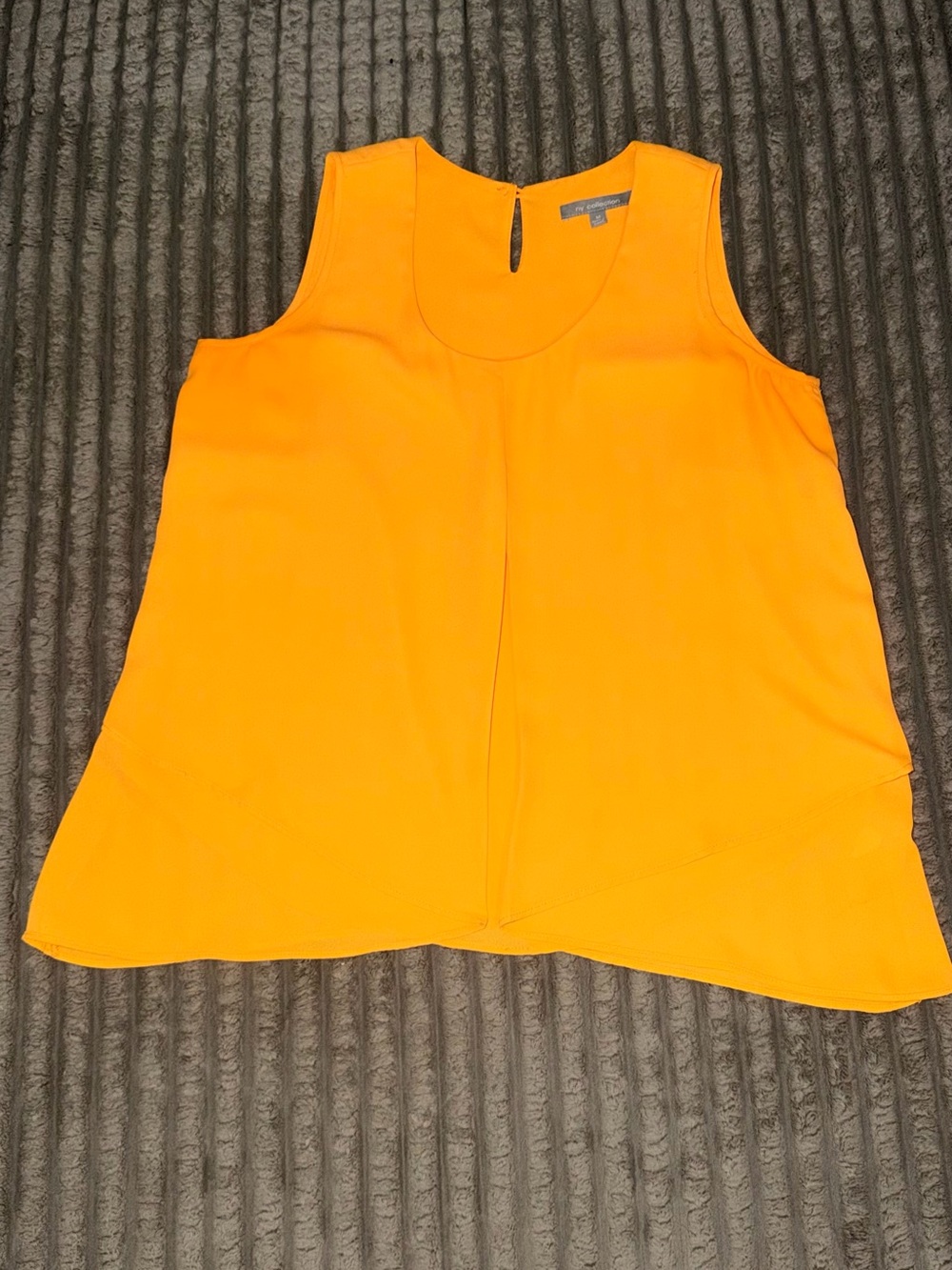 NY Collection Bright Orange Sleeveless Scoop Neck Tank